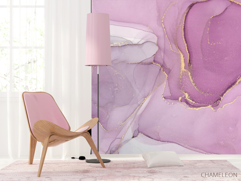 Фотошпалери рожевий флюїд арт - 4