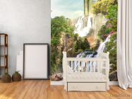 Фотообои два водопада на скале - 2