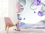 Фотошпалери Фіолетові квіти з колами - 4