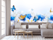 Фотообои Цветы с бабочками - 3