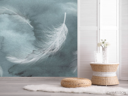 Фотошпалери Пір'я на акварельному тлі - 2