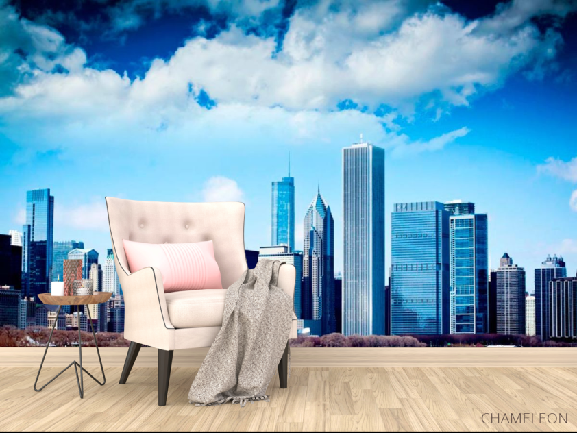 Фотообои Тучи, высотки Чикаго - 4