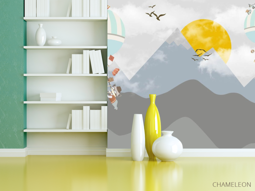 Фотошпалери Гори і повітряні кулі - 3