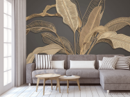 Фотообои золотые листья - 3