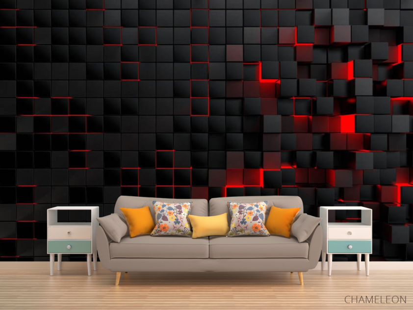 Фотообои 3д стена из квадратов - 1