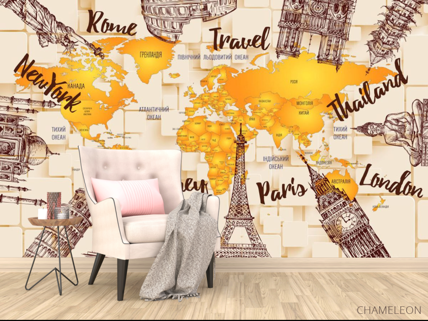 Фотообои карта мира - 4