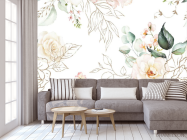 Фотообои Аварельные цветы патерн - 3