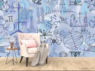 Фотообои Паттерн для кабинета физики - 4