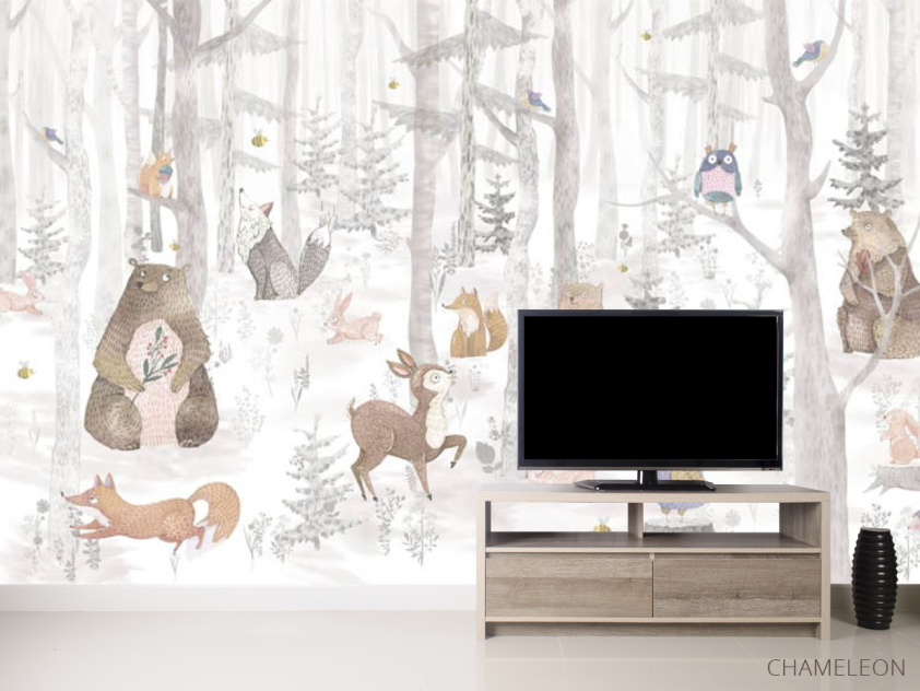 Фотообои Животные в лесу минималистичные - 2