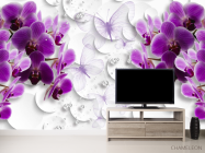 Фотообои Фиолетовые 3д орхидеи - 2