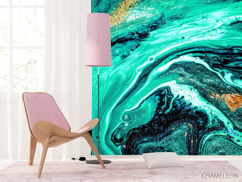 Фотошпалери Fluid art зелений - 4