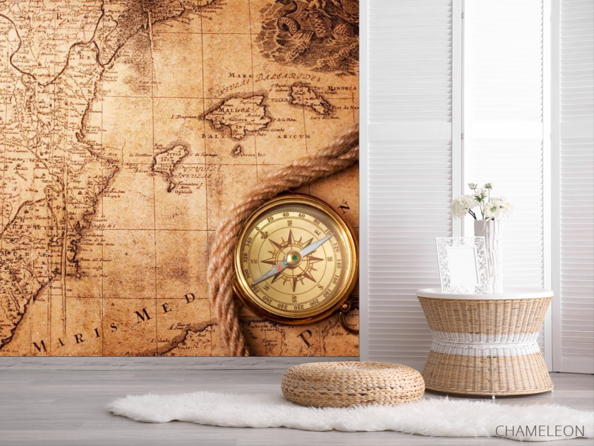 Фотошпалери Компас і карта світу - 2