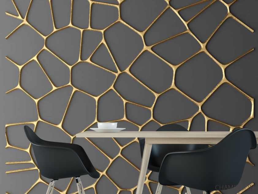 Фотошпалери 3Д золотий візерунок - 1