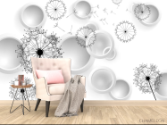 Фотообои Векторные 3д одуванчики - 4