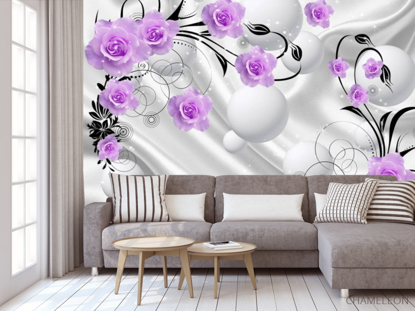 Фотообои розы, 3д фон - 3