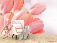 Фотообои розовые тюльпаны - 4