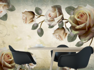 Фотошпалери троянди на бежевому фоні - 1