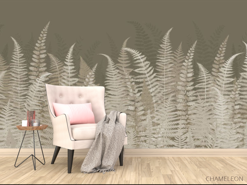 Фотообои Листья папоротнику хаки - 4