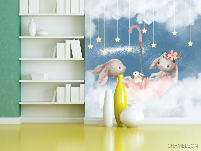 Фотошпалери зайчика на хмаринках - 3