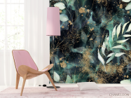 Фотошпалери зелене листя і золото - 4