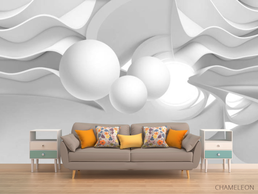 Фотообои 3д серые шары - 1