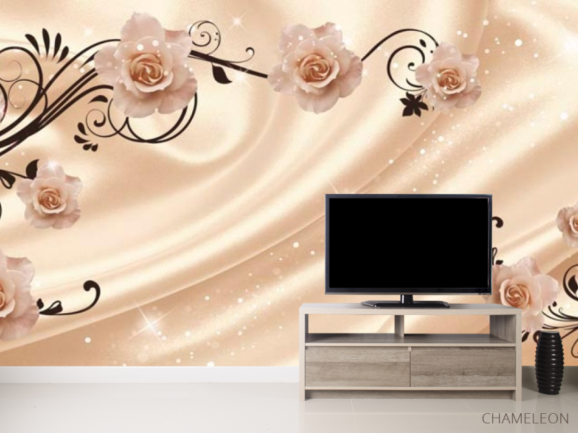 Фотообои Розы на атласе 3d - 2