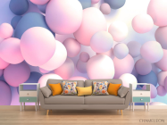 Фотообои Розовые 3д шары - 1