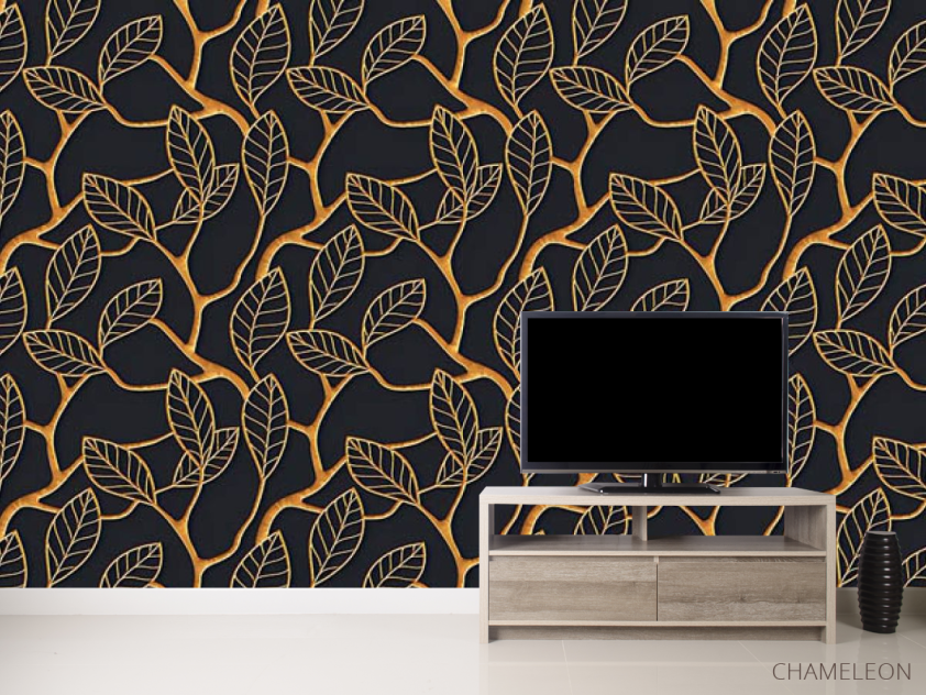 Фотообои Золотые листья 3д - 2