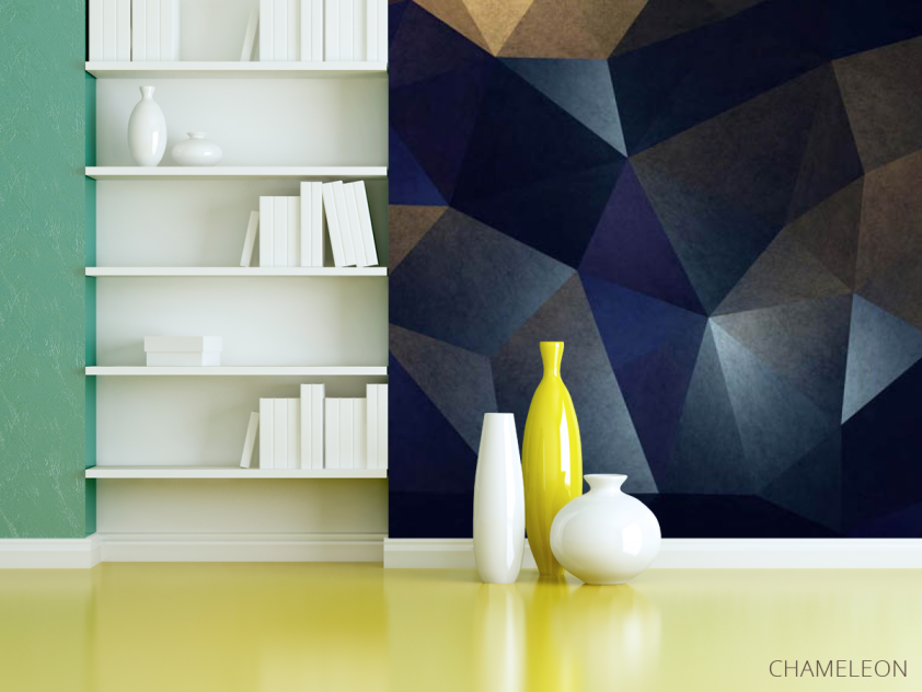 Фотошпалери 3Д стіна з ромбів - 3