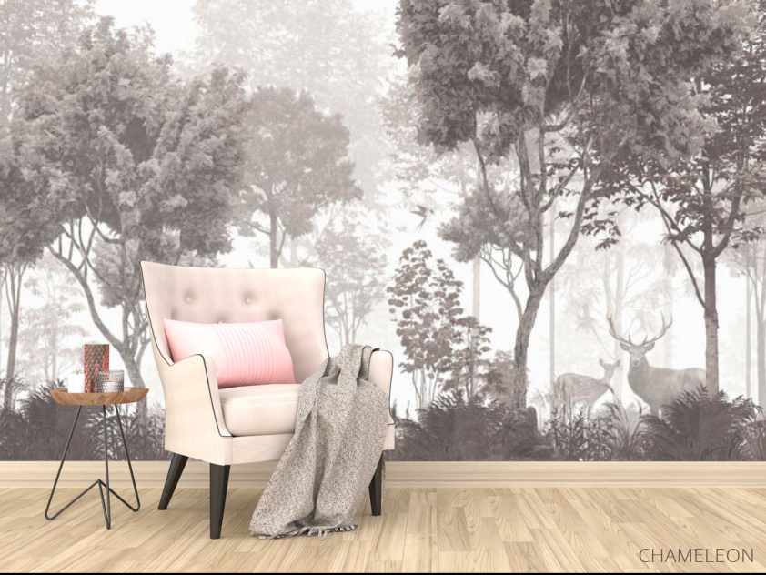 Фотообои Олени и деревья коричневые - 4