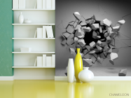 Фотошпалери камені вилітають зі стіни - 3