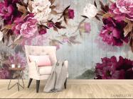 Фотообои Винтажные бордовые пионы - 4