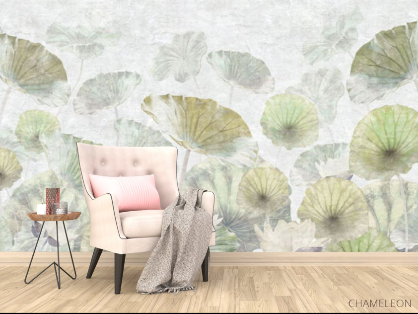 Фотообои Листья лотоса туманные - 4