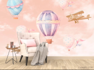 Фотообои Воздушные шары и самолетик - 4