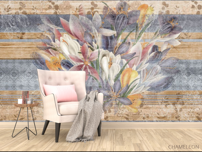 Фотообои Крокус на геометрическом фоне - 4