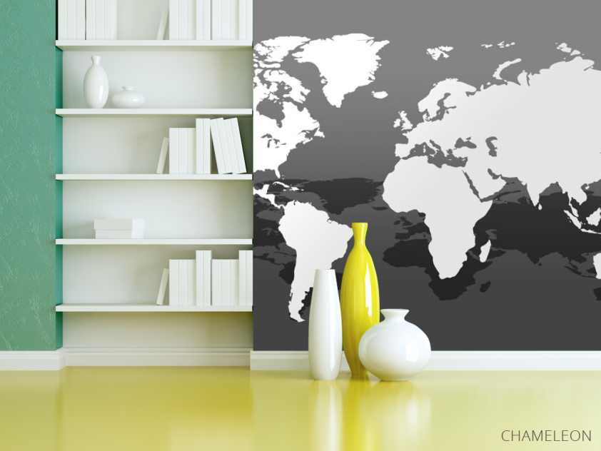 Фотошпалери ЧБ карта - 3