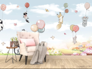 Фотообои Звери и воздушные шарики - 4