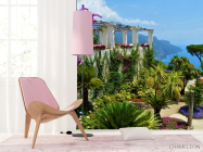 Фотошпалери вид на море з квіткового саду - 4