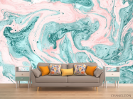 Фотообои Розово-бирюзовый флюид - 1
