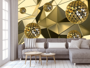 Фотообои Золотые сферы 3д - 3