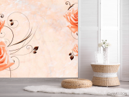 Фотошпалери 3D троянди на тлі ніжному - 2