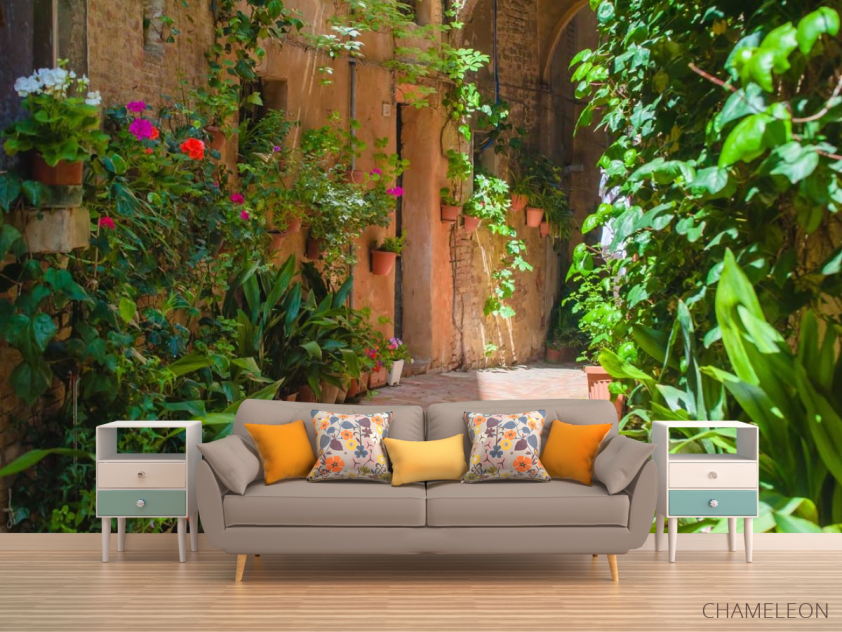 Фотообои зеленая уличка - 1