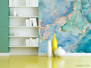 Фотошпалери яскравий блакитний Fluid art - 3