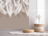 Фотошпалери бежеві листя на стіну - 2