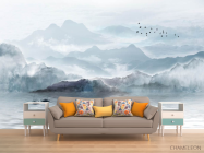 Фотообои Каскадные горы в тумане - 1