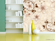 Фотошпалери квіти на тлі мармуру - 3