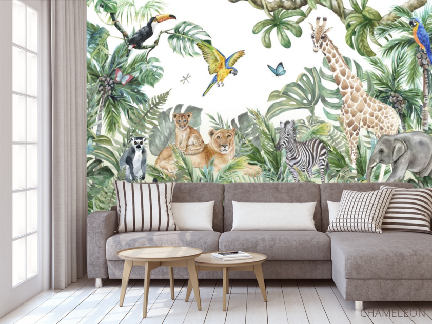 Фотообои Акварельные джунгли - 3