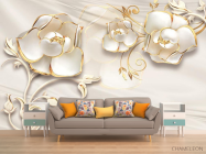 Фотообои Белые цветы 3d - 1