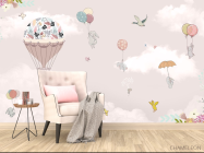 Фотообои зайки на воздушных шарах - 4