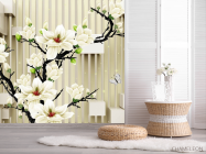Фотошпалери Гілка магнолії 3д - 2